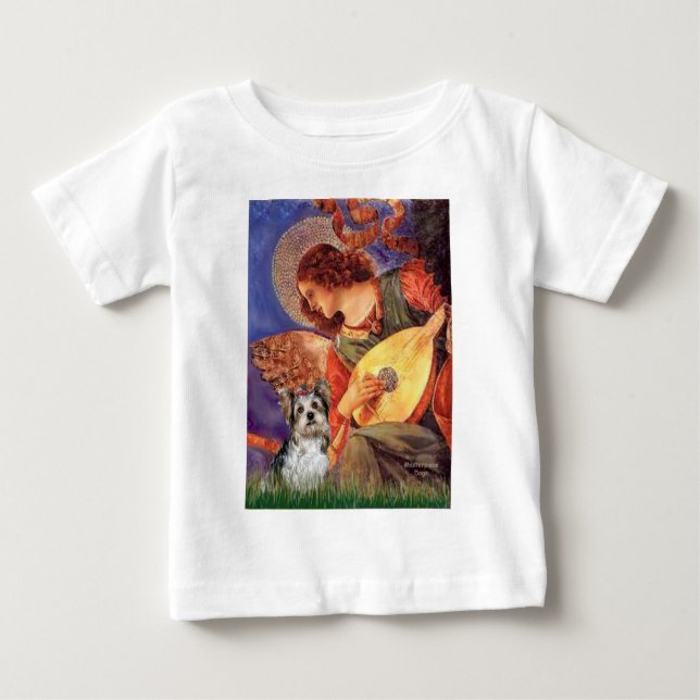 Camiseta De Bebé Yorkshire Terrier (Biewer) - Mandolin Angel (Anverso)