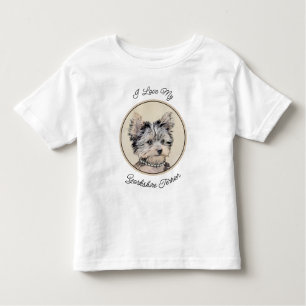 Camiseta De Bebé Yorkshire Terrier Puppy Pintando Arte Original De 
