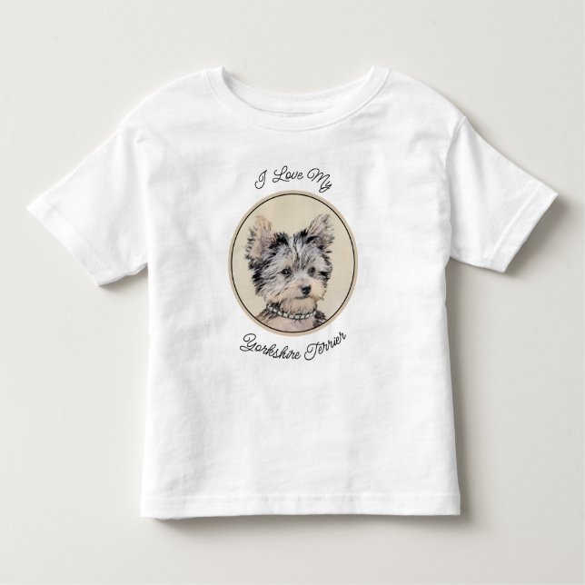 Camiseta De Bebé Yorkshire Terrier Puppy Pintando Arte Original De  (Anverso)