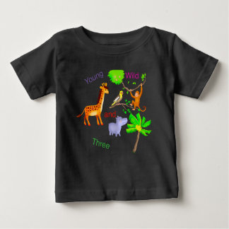 Camiseta De Bebé youg wild  and three Animals 