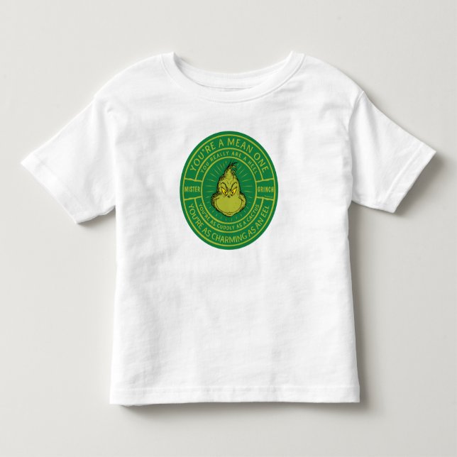 Camiseta De Bebé You're a Mean One Mister Grinch Badge (Anverso)