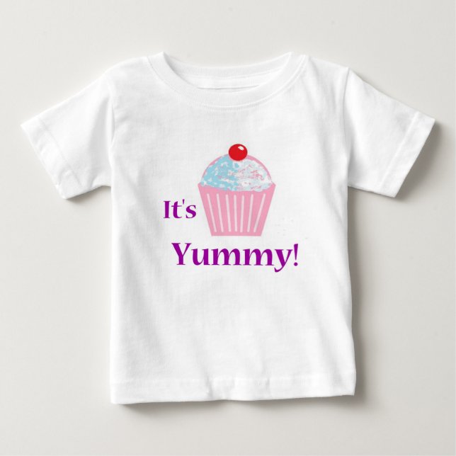 Camiseta De Bebé Yummy Cupcake Toddler Longsleeve (Anverso)