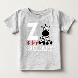 Camiseta De Bebé Z es para Zachary y Kids Name Personalized