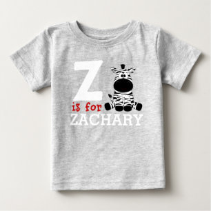 Camiseta De Bebé Z es para Zachary y Kids Name Personalized