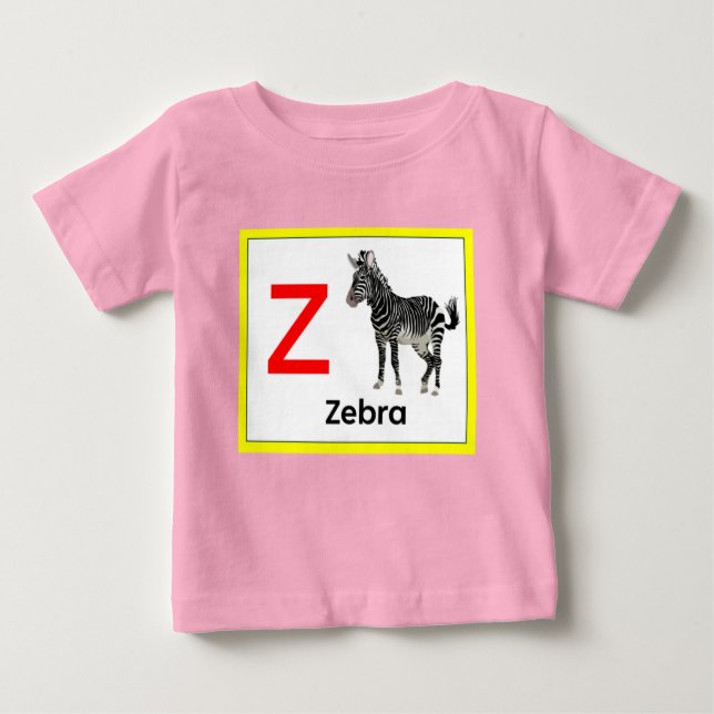Camiseta De Bebé Z es para Zebra (Anverso)