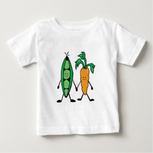 Camiseta De Bebé Zanahoria y guisantes