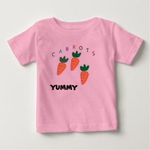 Camiseta De Bebé Zanahorias dulces de verano Yummy Baby Pink