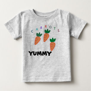 Camiseta De Bebé Zanahorias Lindas Grises Bebé Verano Deliciosas