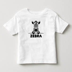 Camiseta De Bebé Zebra minimalista En Diseño Blanco Y Negro