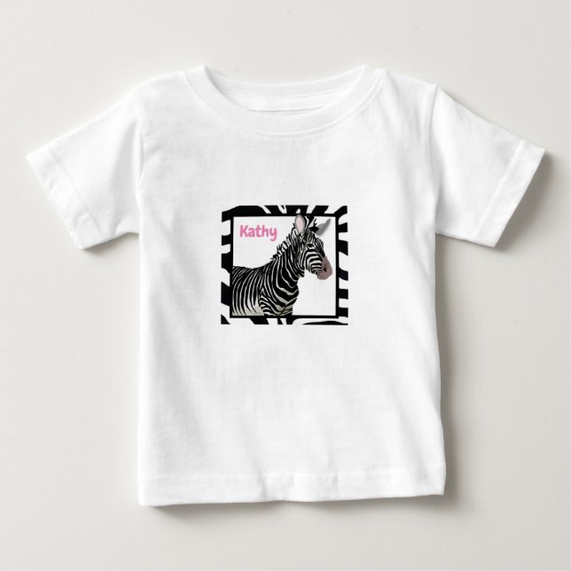 Camiseta De Bebé Zebra Zoo Animal Baby Girl T-Shirt (Anverso)