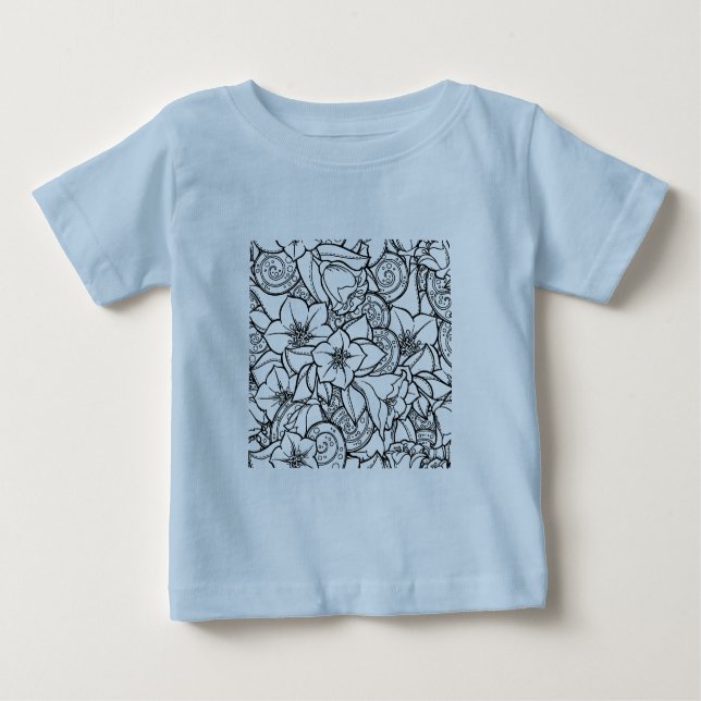 Camiseta De Bebé Zendoodle florido (Anverso)