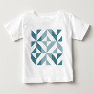 Camiseta De Bebé ZigZag geométrico de dos tonos verde verde azulado
