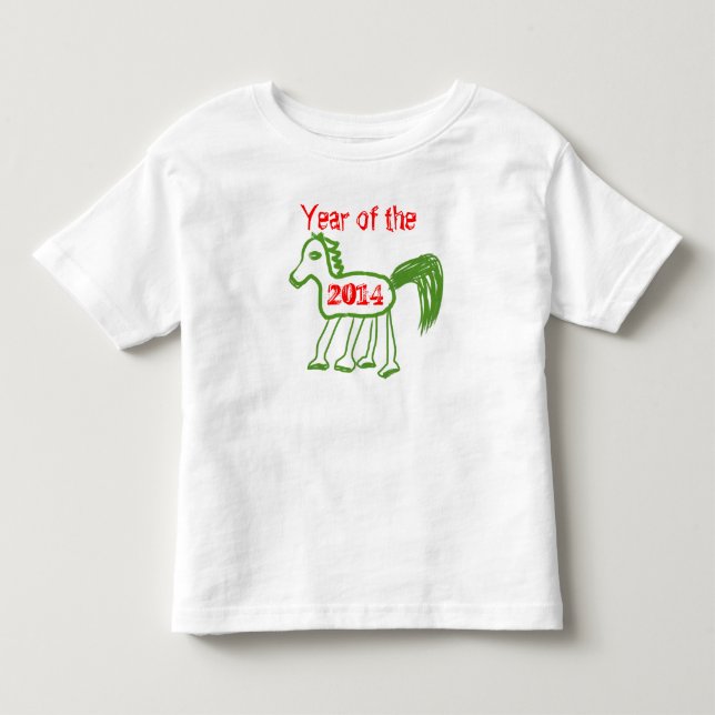 Camiseta De Bebé Zodiac 2014, año del caballo, caballo verde (Anverso)
