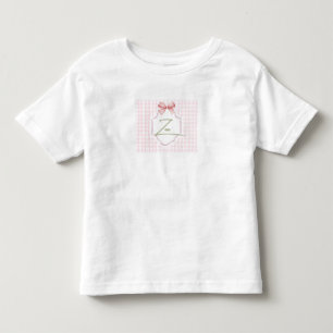 Camiseta De Bebé Zoe Baby Nursery Personalizado Bow&Gingham