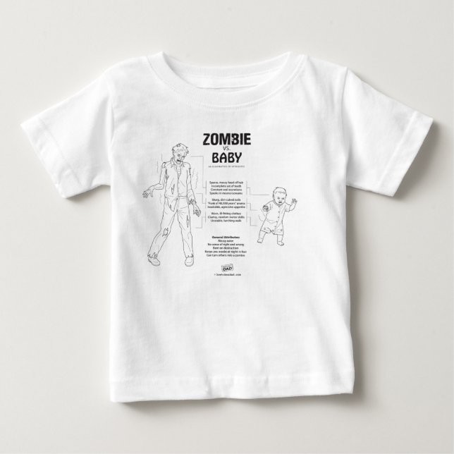 Camiseta De Bebé Zombie vs. bebé (Anverso)