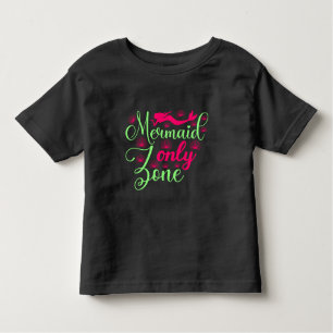 Camiseta De Bebé Zona de Sirenas Únicas en Rosa Caliente y Verde Ne