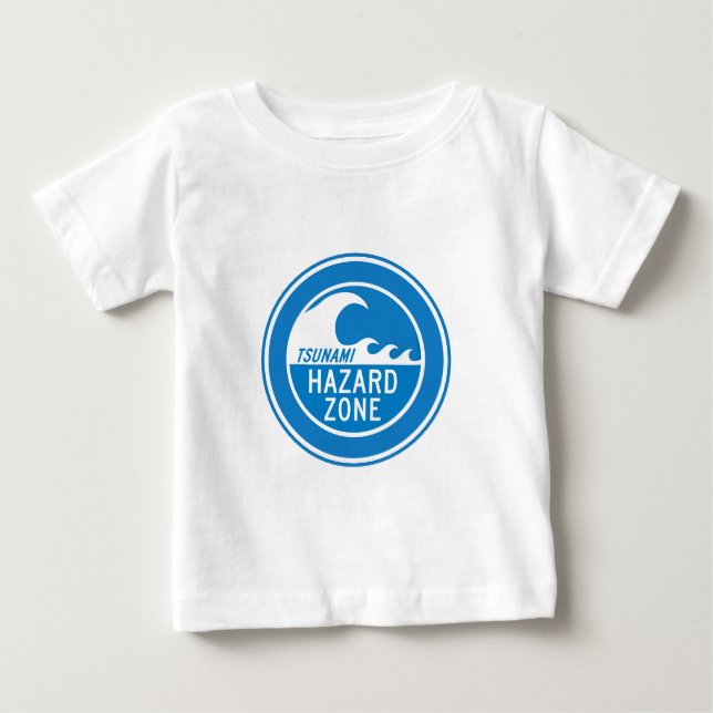 CAMISETA DE BEBÉ ZONA DEL PELIGRO DEL TSUNAMI (Anverso)