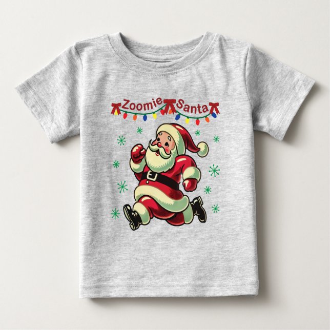 Camiseta De Bebé Zoomie Santa Navidades (Anverso)