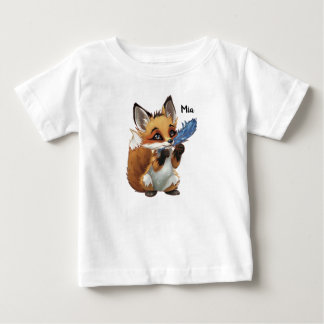 Camiseta De Bebé Zorro Caprichoso con una Pluma