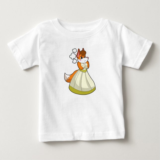 Camiseta De Bebé Zorro como novia con vestido de novia.PNG (Anverso)