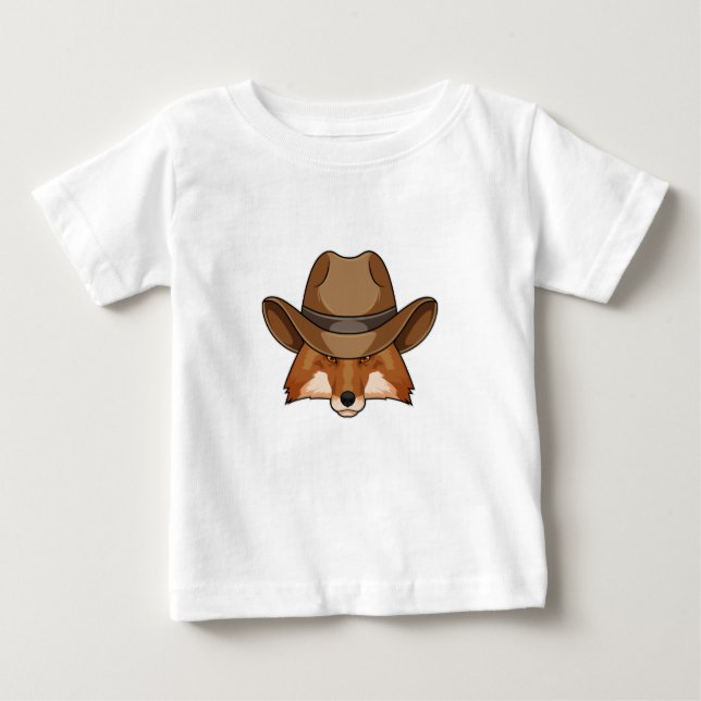 Camiseta De Bebé Zorro como vaquero con sombrero (Anverso)