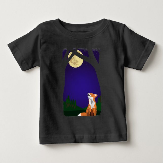 Camiseta De Bebé Zorro de luna llena (Anverso)