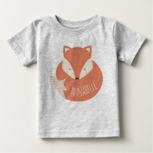 Camiseta De Bebé Zorro dormido personalizado