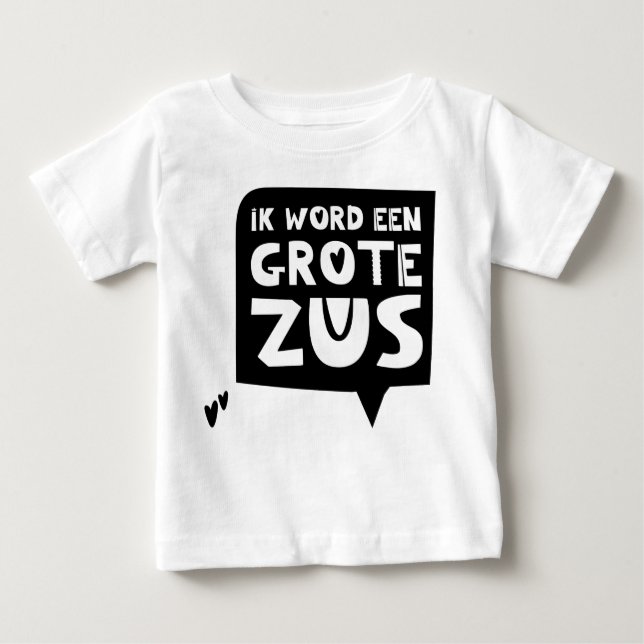 Camiseta De Bebé Zwangerschapsaankondiging: Ik word een grote zus (Anverso)