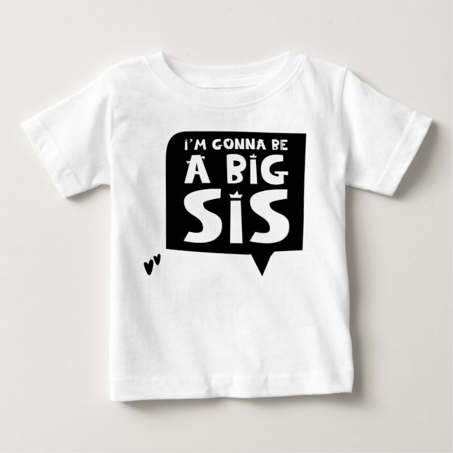 Camiseta De Bebé Zwangerschapsaankondiging: I'm gonna be a big sis (Anverso)