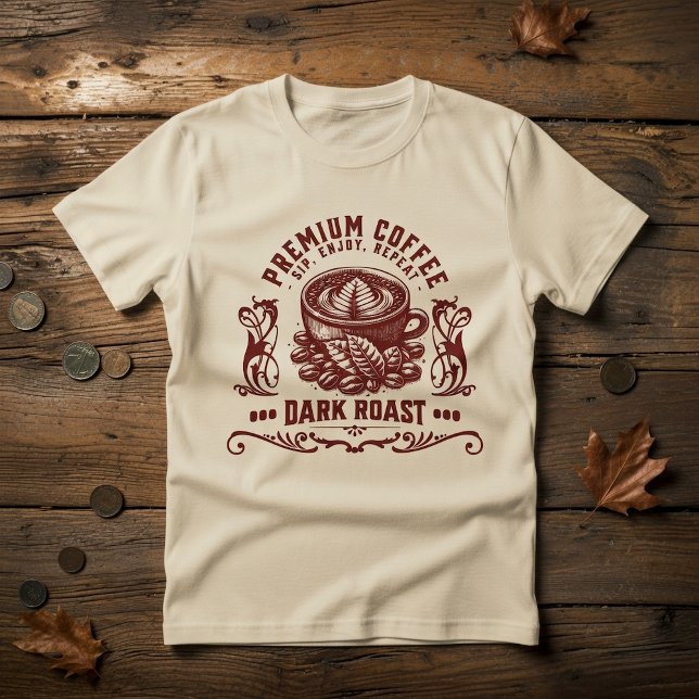 Camiseta de bebedor de café retro vintage (Subido por el creador)
