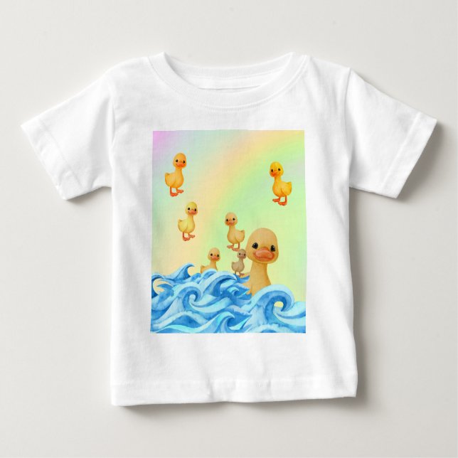 Camiseta de bebés con madre y patitos (Anverso)