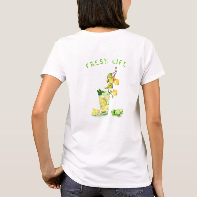 Camiseta de bebida de los Lemones frescos - Texto  (Reverso)