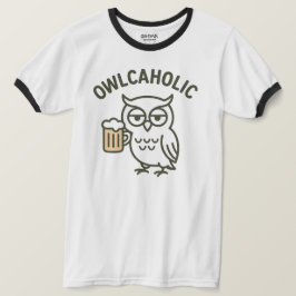 Camiseta de Bechuza Owlcaholic Beer Lover Ringer