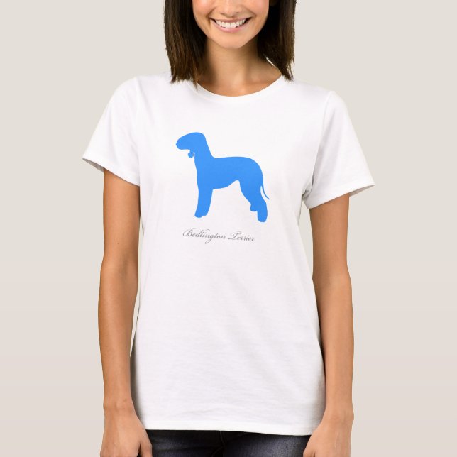 Camiseta de Bedlington Terrier (silueta azul) (Anverso)