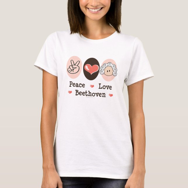 Camiseta de Beethoven del amor de la paz (Anverso)