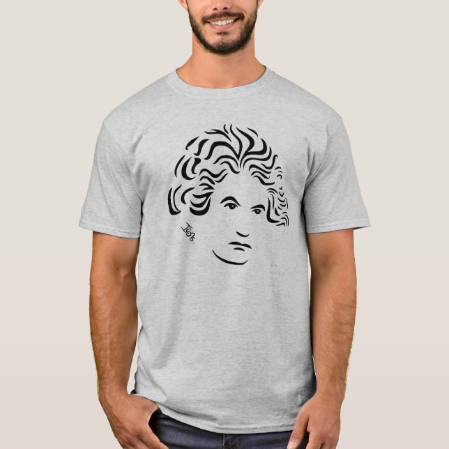 Camiseta de Beethoven (gris clara) (Anverso)