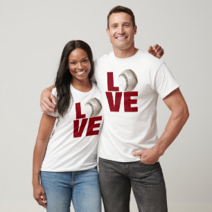 Camiseta de béisbol con amor blanco - Juegos depor