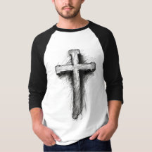 Camiseta de béisbol con cruz cristiana gráfica par