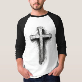 Camiseta de béisbol con cruz cristiana gráfica par
