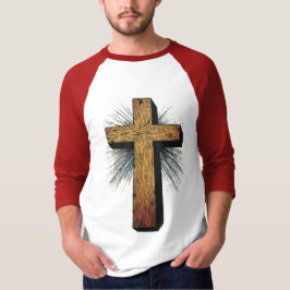 Camiseta de béisbol con cruz cristiana gráfica par