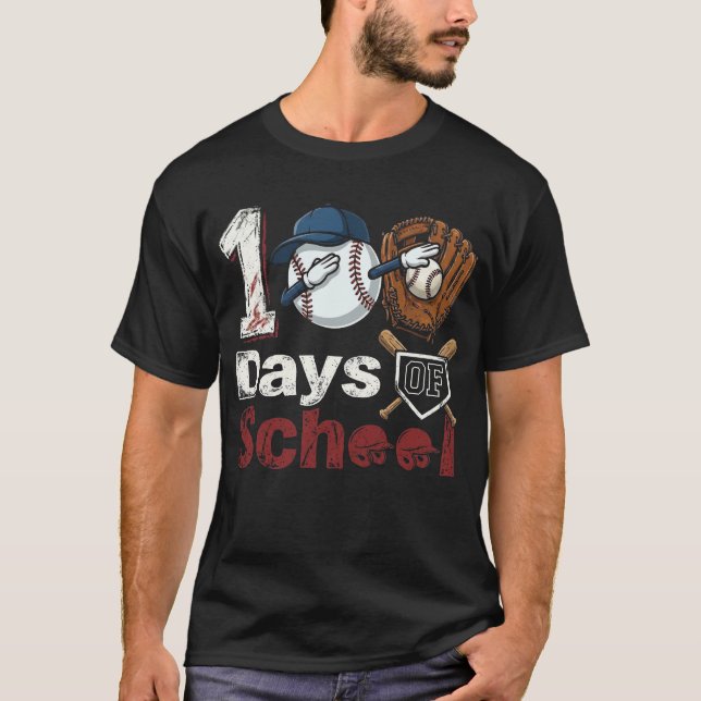 Camiseta de béisbol con dabbing para 100 días de e (Anverso)