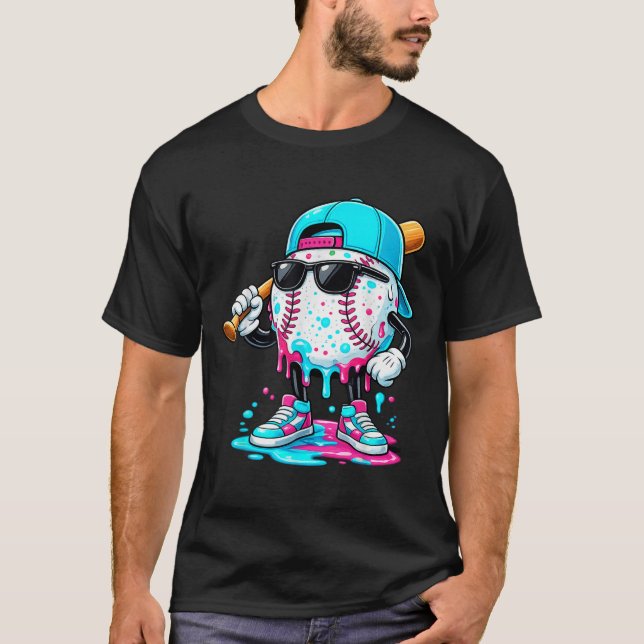 Camiseta de béisbol con estilo Drip para niños div (Anverso)