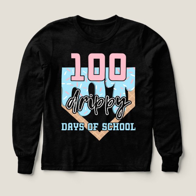 Camiseta de béisbol de donut de 100 días escolares (Diseño frontal)