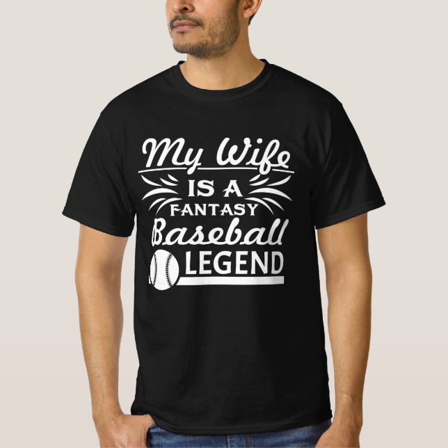 Camiseta De Béisbol - Mi Esposa Es Una Fantasía L  (Anverso)