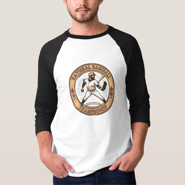 Camiseta de béisbol nacional básica de 3/4 mangas  (Anverso)