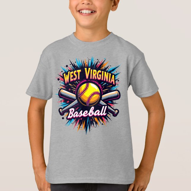 Camiseta de béisbol para niños de Virginia Occiden (Anverso)