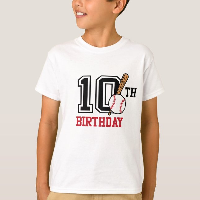Camiseta de béisbol personalizada 10 años (Anverso)