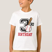 Camiseta de béisbol personalizada de 3 años