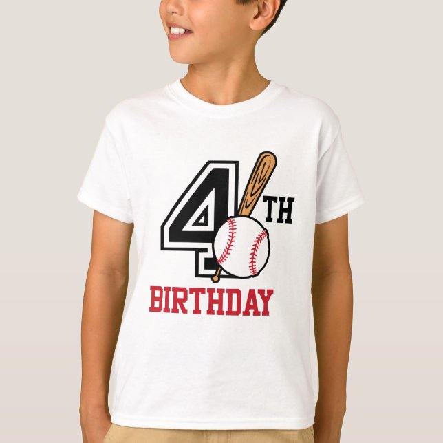 Camiseta de béisbol personalizada de cuarto cumple (Anverso)