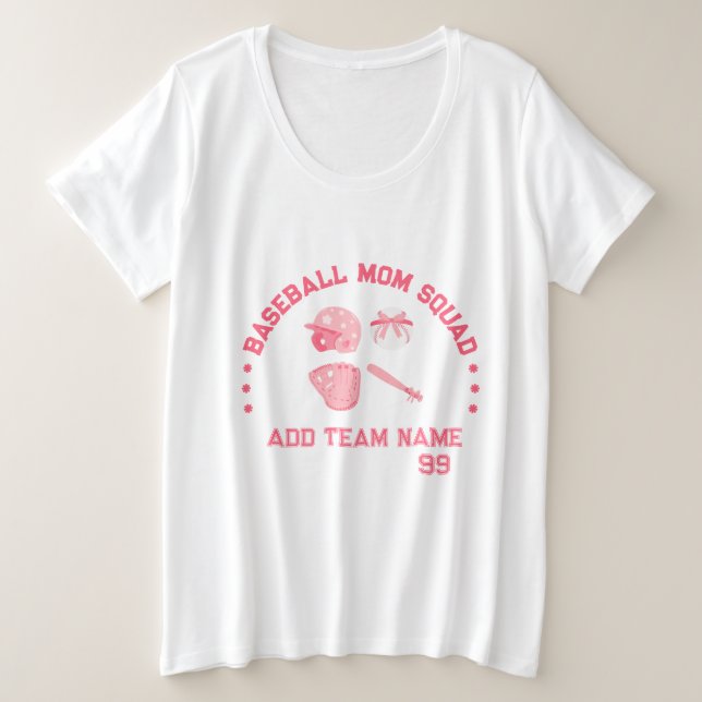 Camiseta de béisbol personalizada para mamá Plus S (Anverso del diseño)
